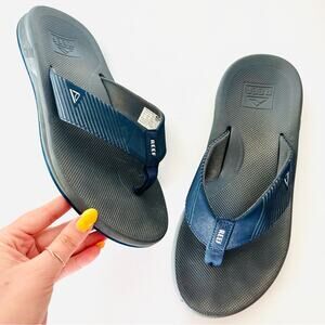 MENS REEF Black Navy Blue Flip Flop Beach Pool Cushion Sandals Slides Shoes 9